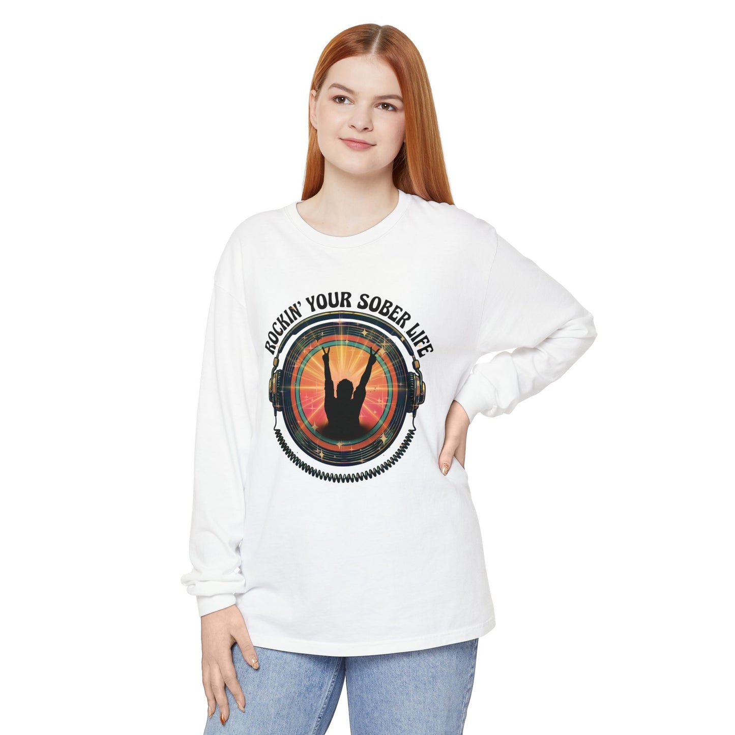Rockin' Your Sober Life - Original Edition | Vintage Vinyl Design - LS Tee