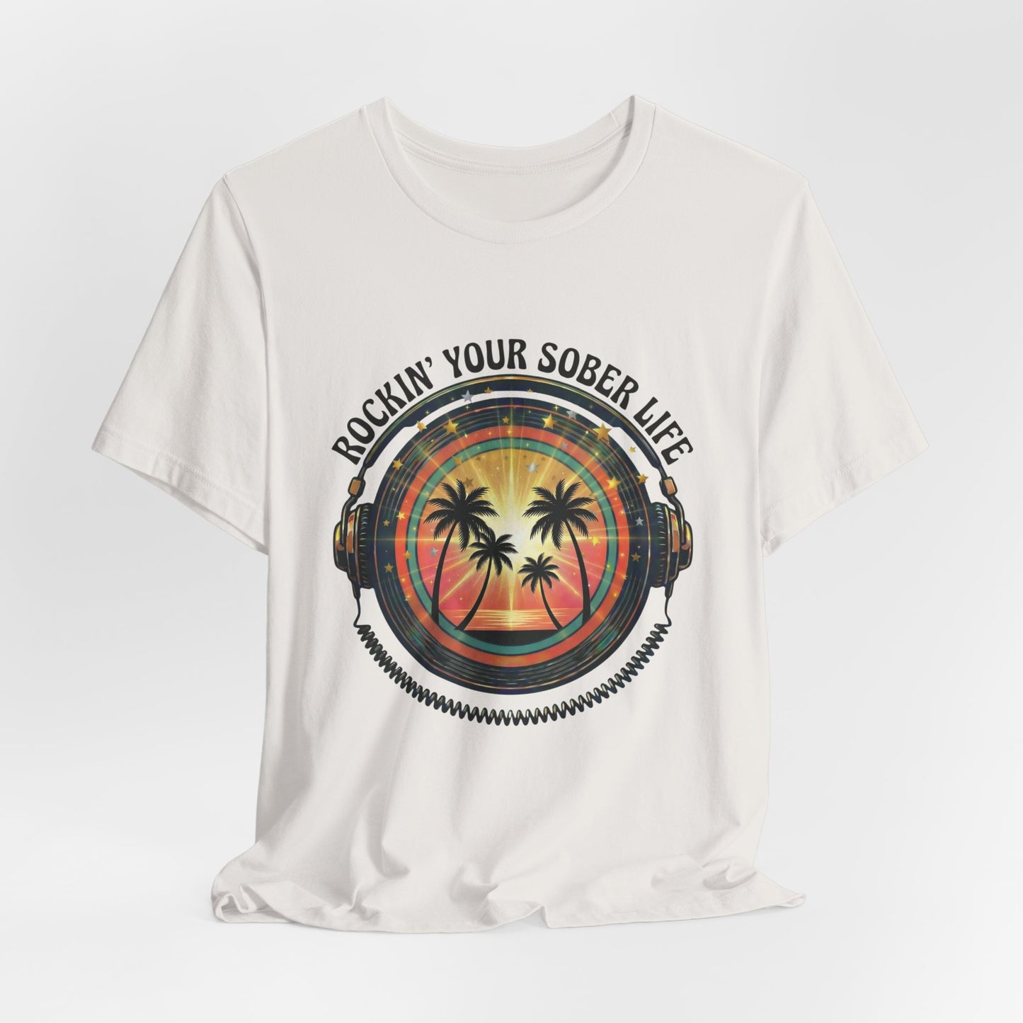 Rockin' Your Sober Life - Sunset & Palm Trees Edition | Vintage Vinyl Design