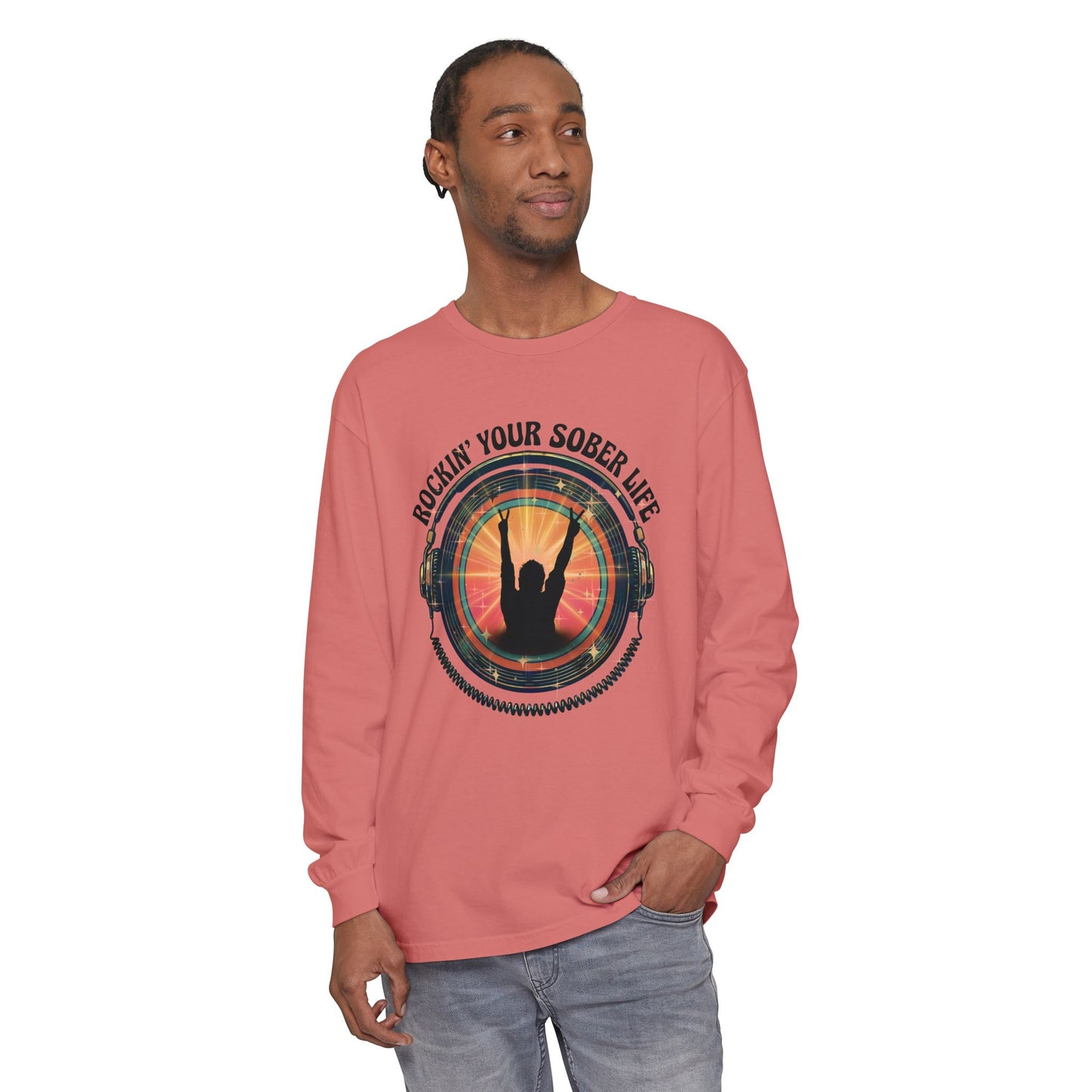 Rockin' Your Sober Life - Original Edition | Vintage Vinyl Design - LS Tee