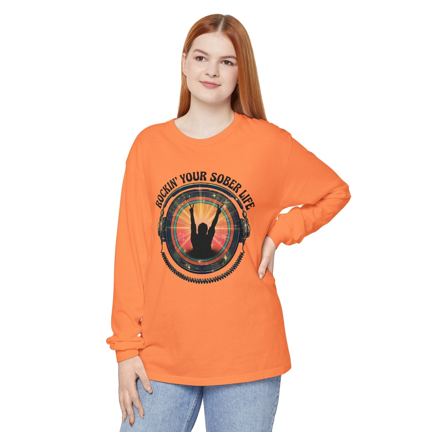 Rockin' Your Sober Life - Original Edition | Vintage Vinyl Design - LS Tee