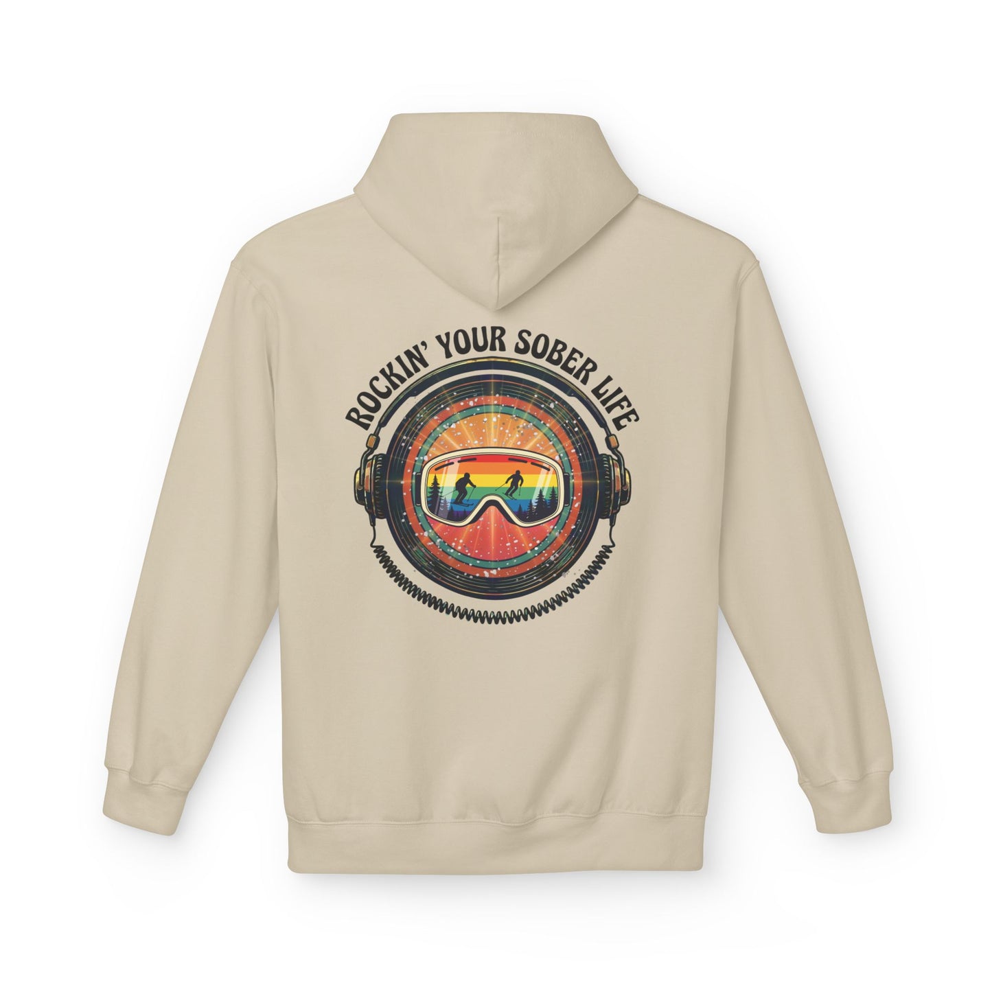 Rock Your Sober Life on the Slopes - Rainbow Goggle Design - Hoodie