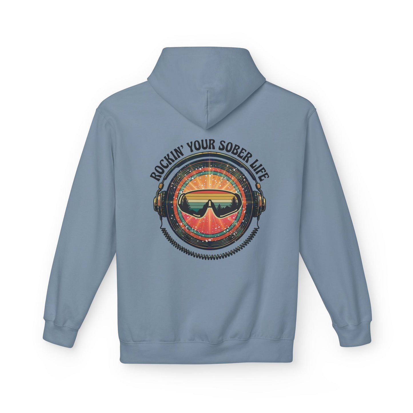 Rock Your Sober Life on the Slopes - Retro Goggle Design - Hoodie