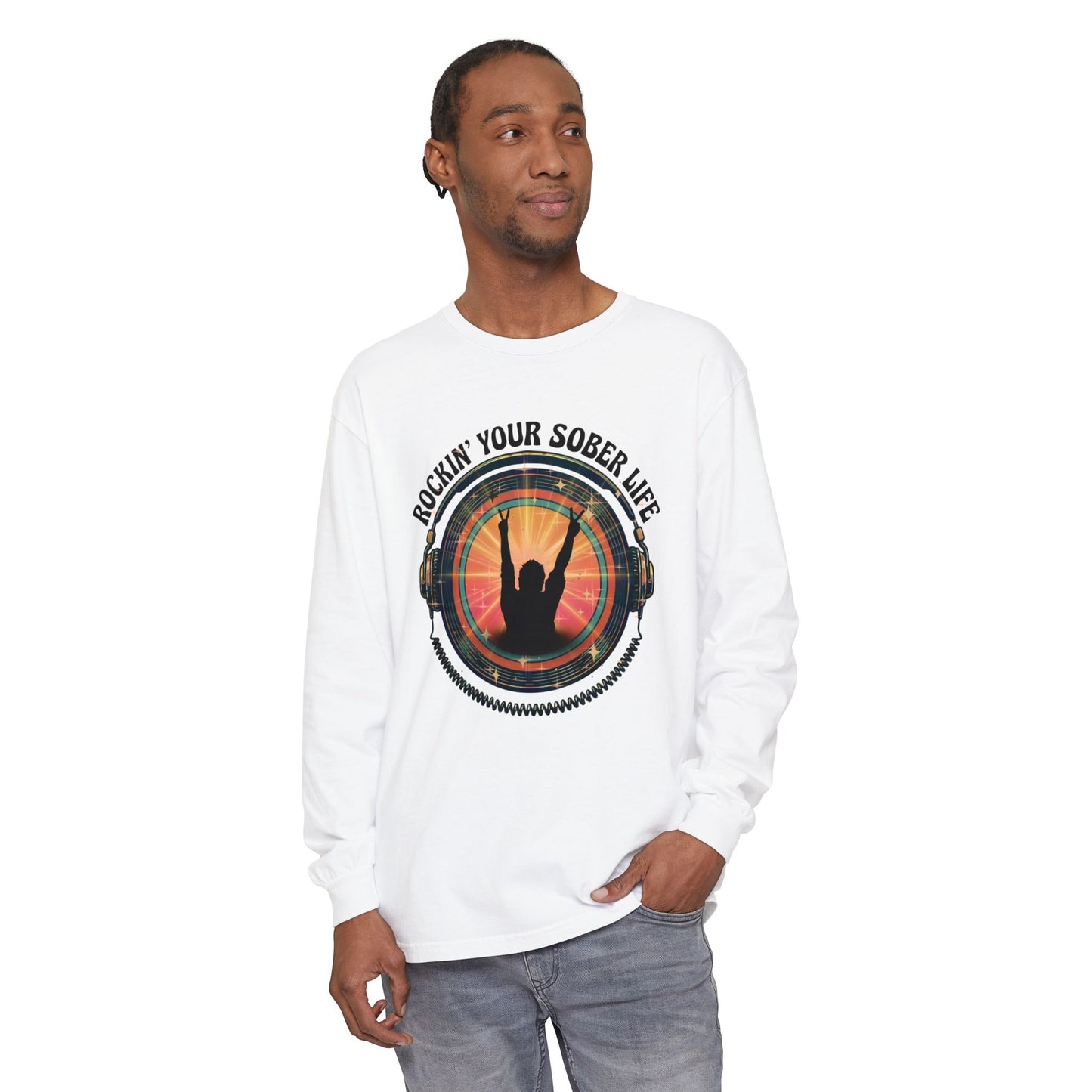 Rockin' Your Sober Life - Original Edition | Vintage Vinyl Design - LS Tee