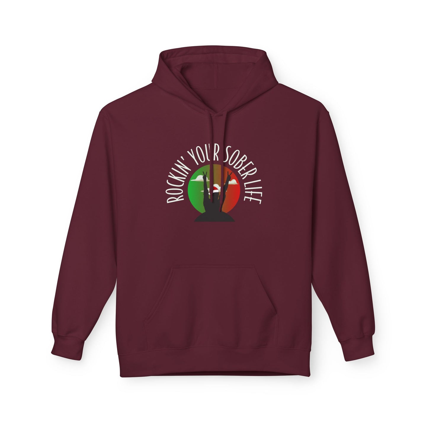 Rockin' Your Sober Life Hoodie with Clouds
