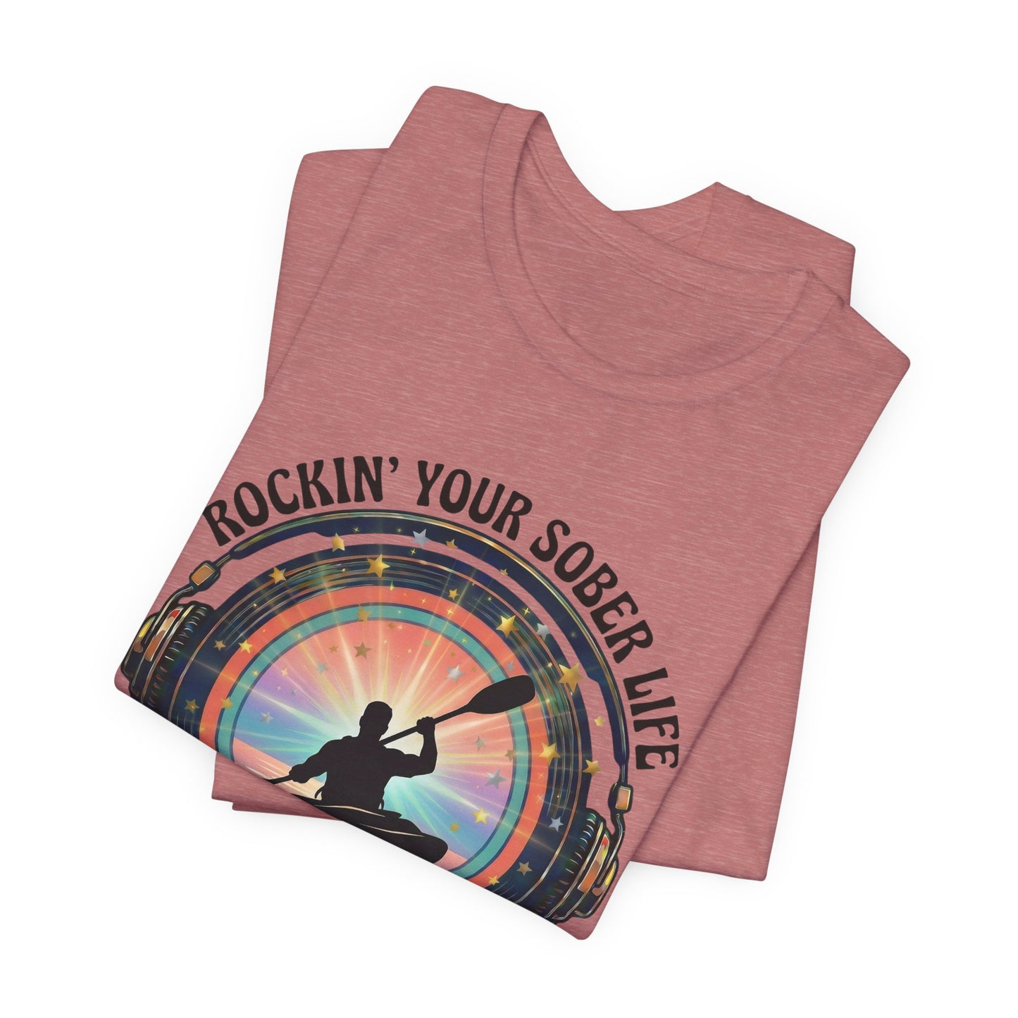 Rockin' Your Sober Life - Men's Kayaking Edition | Sunset Vinyl Design