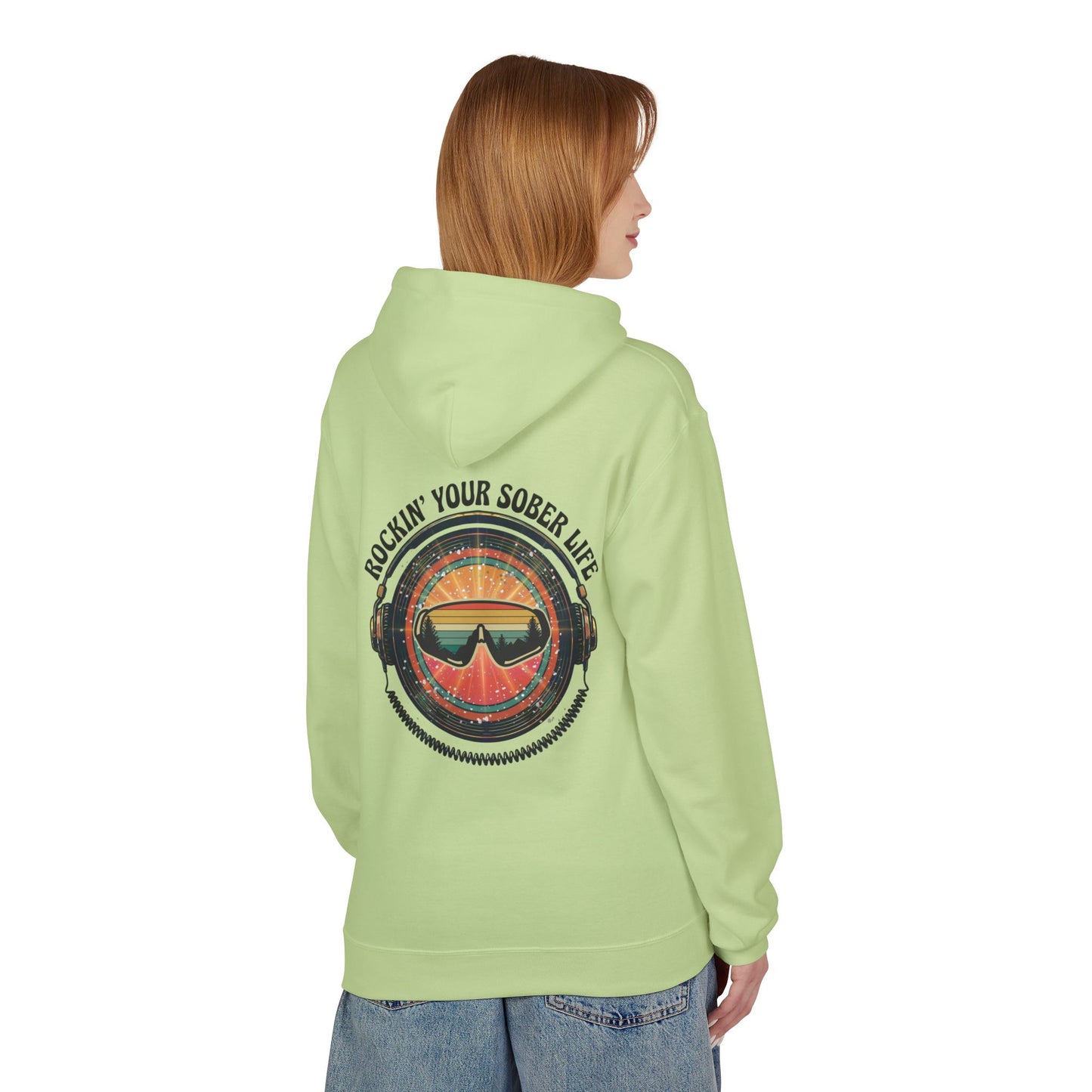 Rock Your Sober Life on the Slopes - Retro Goggle Design - Hoodie
