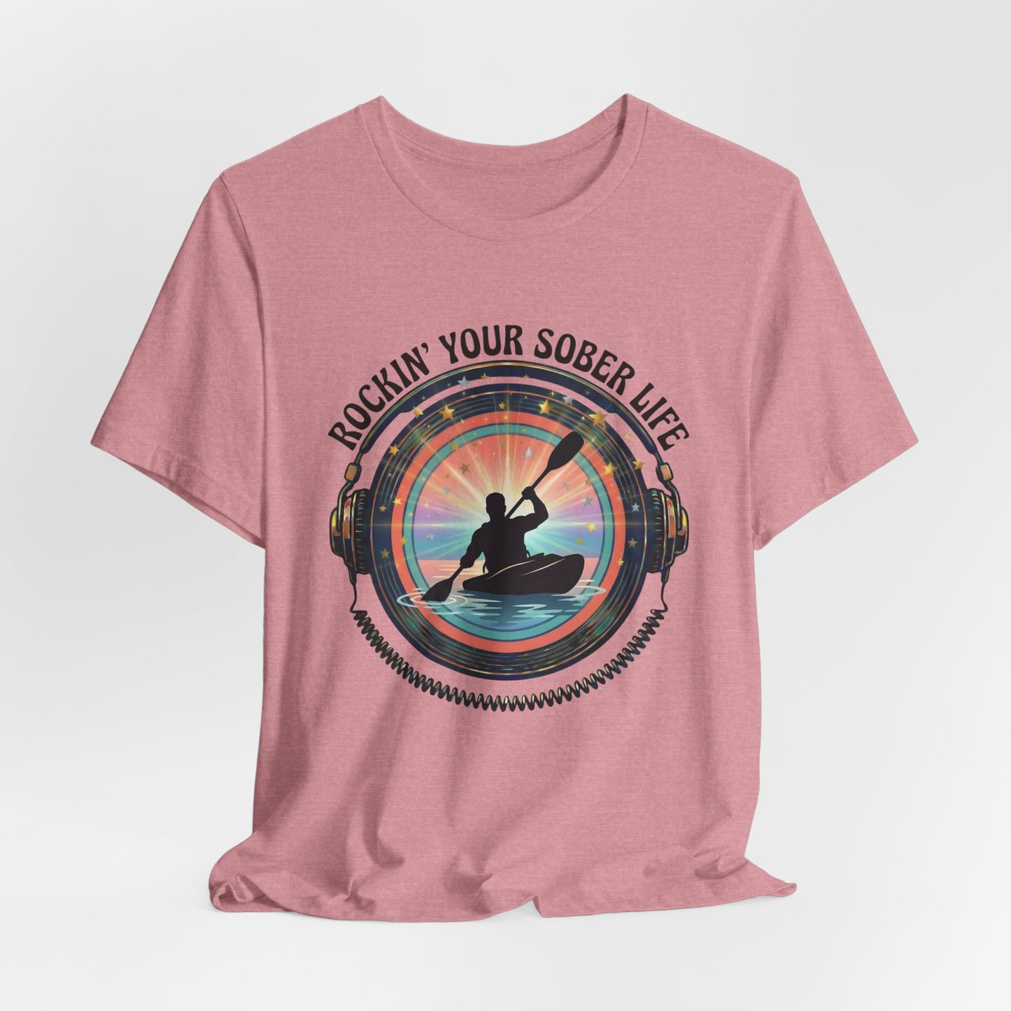 Rockin' Your Sober Life - Men's Kayaking Edition | Sunset Vinyl Design