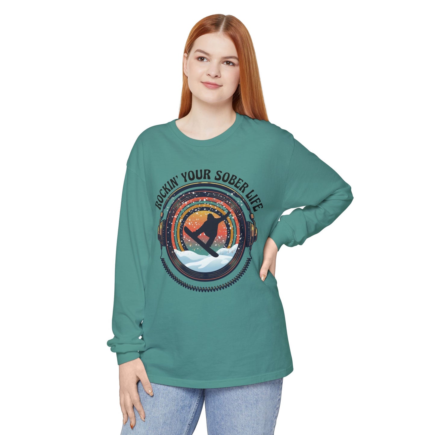 Rockin' Your Sober Life - Snowboarder Tee - LS Tee