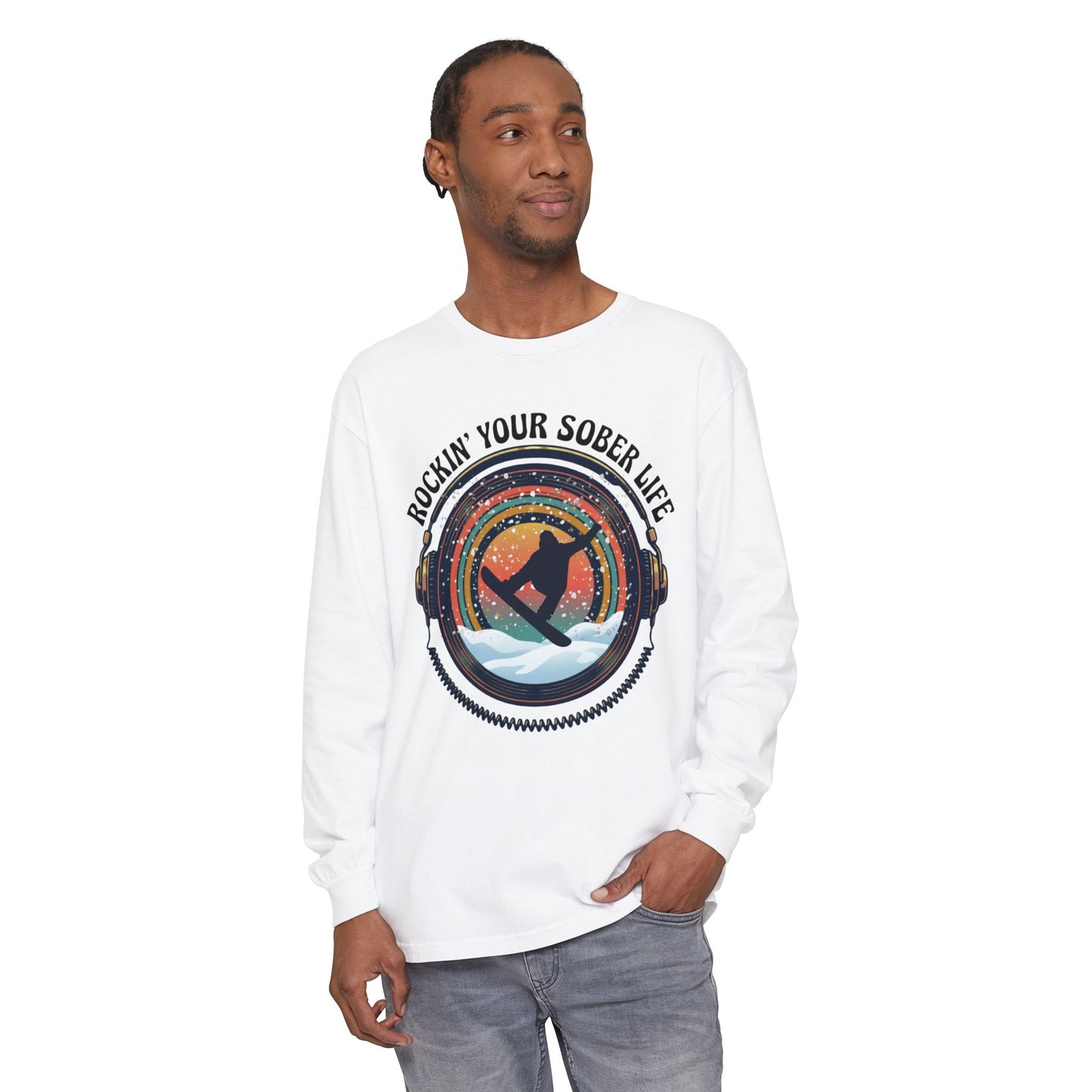 Rockin' Your Sober Life - Snowboarder Tee - LS Tee