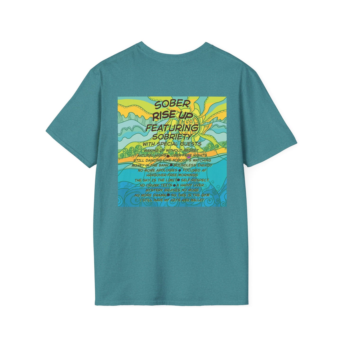 Sober Rise Up Tee – Featuring Sobriety (Limited Edition Tour Design - Sun-n-Waves)
