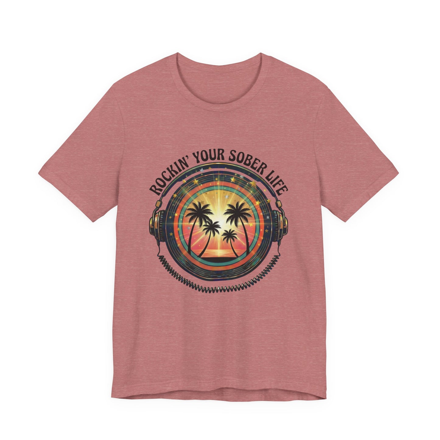 Rockin' Your Sober Life - Sunset & Palm Trees Edition | Vintage Vinyl Design