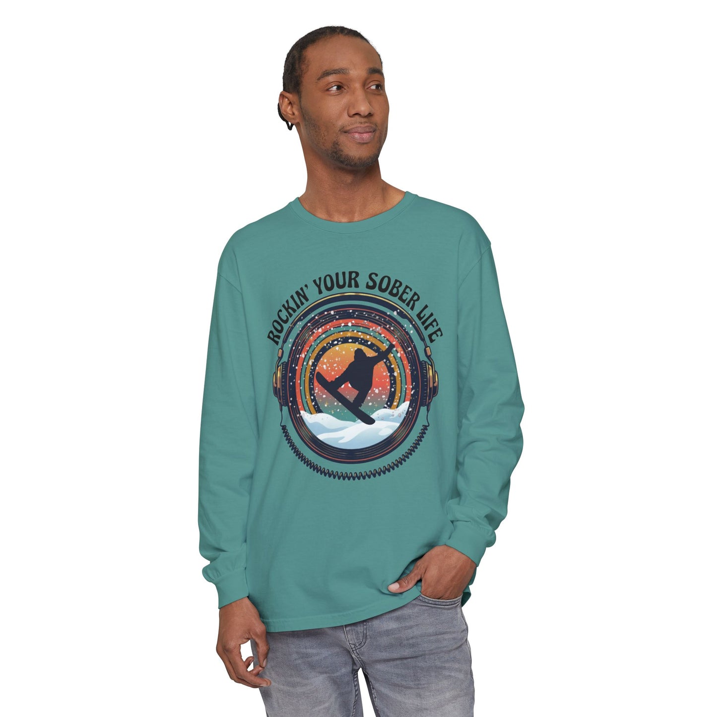Rockin' Your Sober Life - Snowboarder Tee - LS Tee