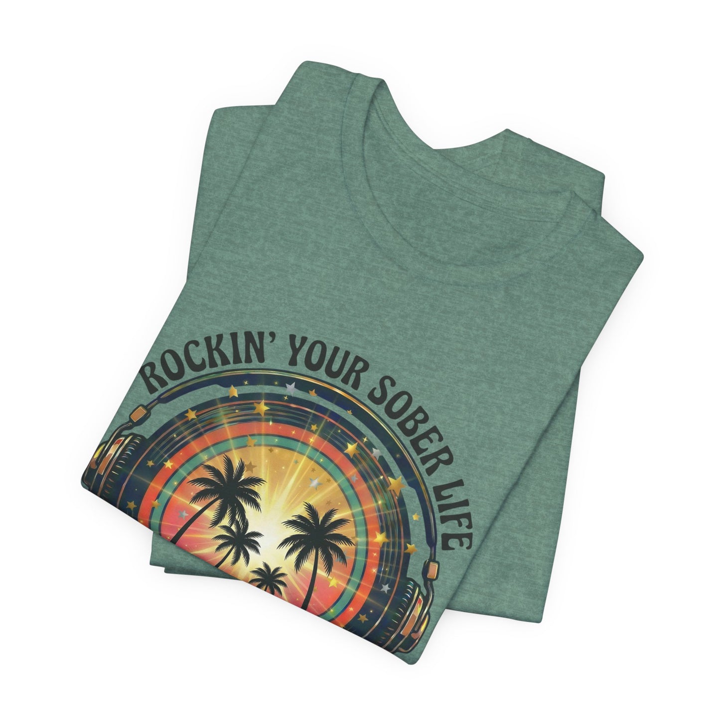 Rockin' Your Sober Life - Sunset & Palm Trees Edition | Vintage Vinyl Design