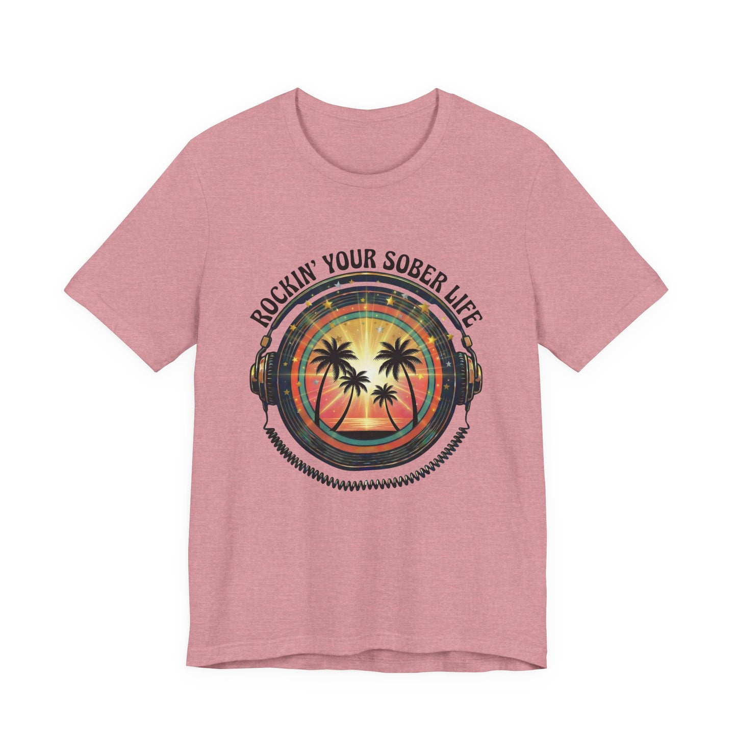 Rockin' Your Sober Life - Sunset & Palm Trees Edition | Vintage Vinyl Design