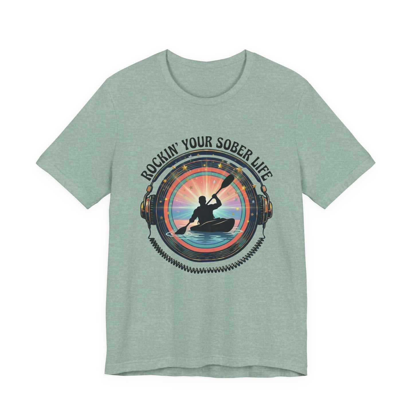 Rockin' Your Sober Life - Men's Kayaking Edition | Sunset Vinyl Design
