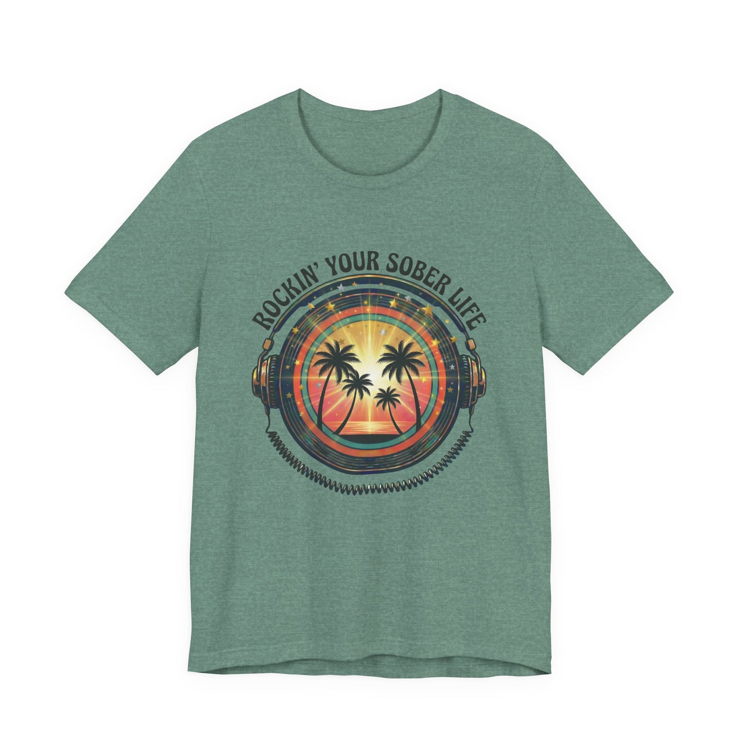 Rockin' Your Sober Life - Sunset & Palm Trees Edition | Vintage Vinyl Design