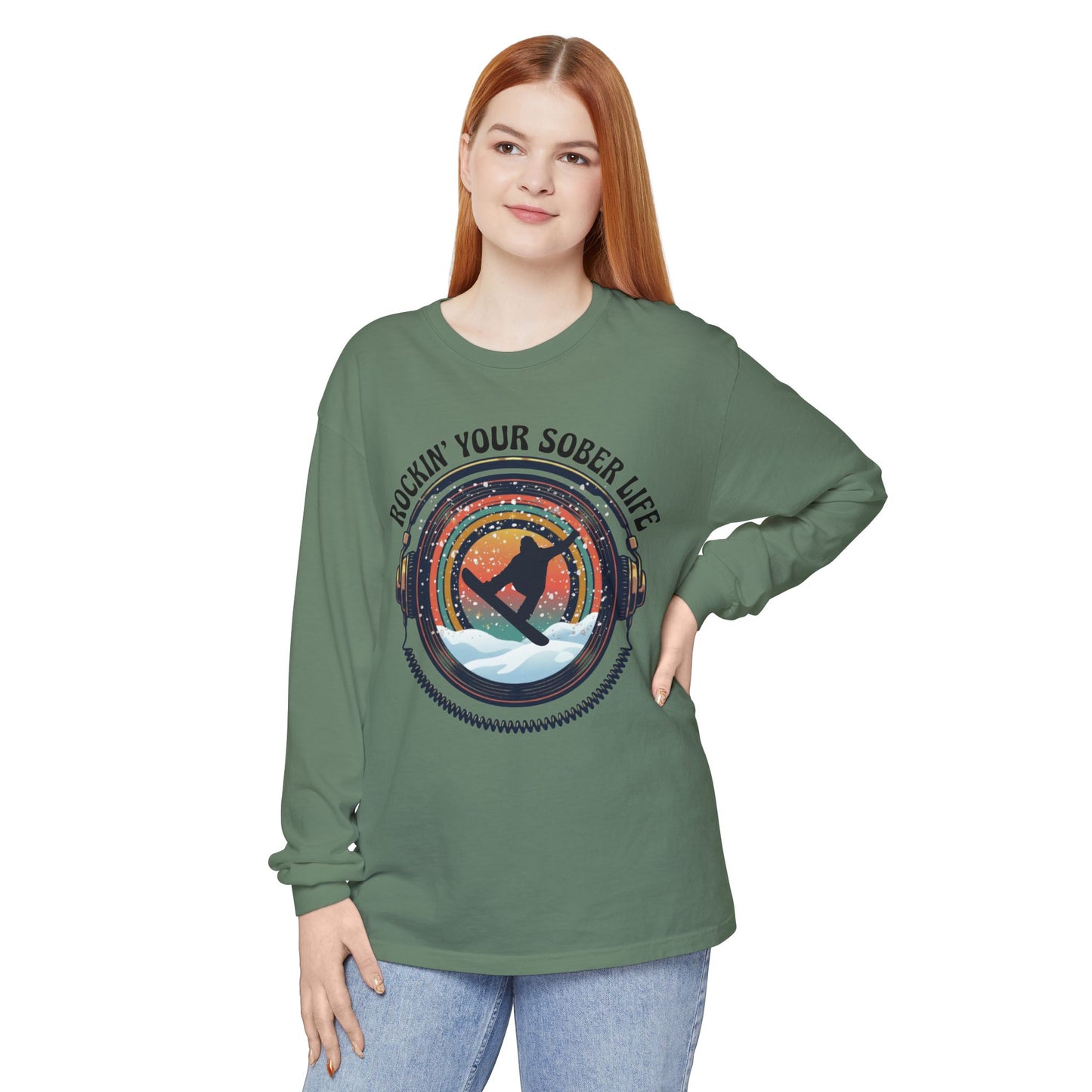 Rockin' Your Sober Life - Snowboarder Tee - LS Tee
