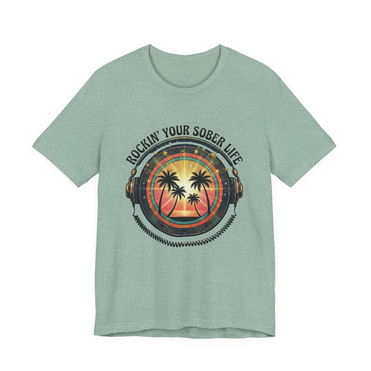 Rockin' Your Sober Life - Sunset & Palm Trees Edition | Vintage Vinyl Design