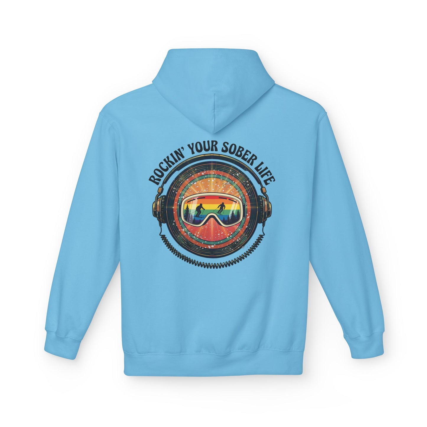 Rock Your Sober Life on the Slopes - Rainbow Goggle Design - Hoodie