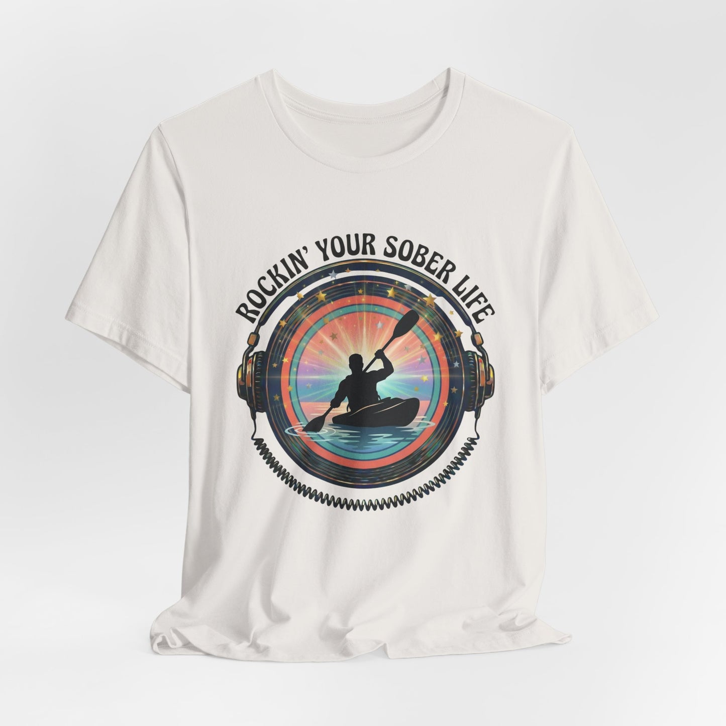 Rockin' Your Sober Life - Men's Kayaking Edition | Sunset Vinyl Design