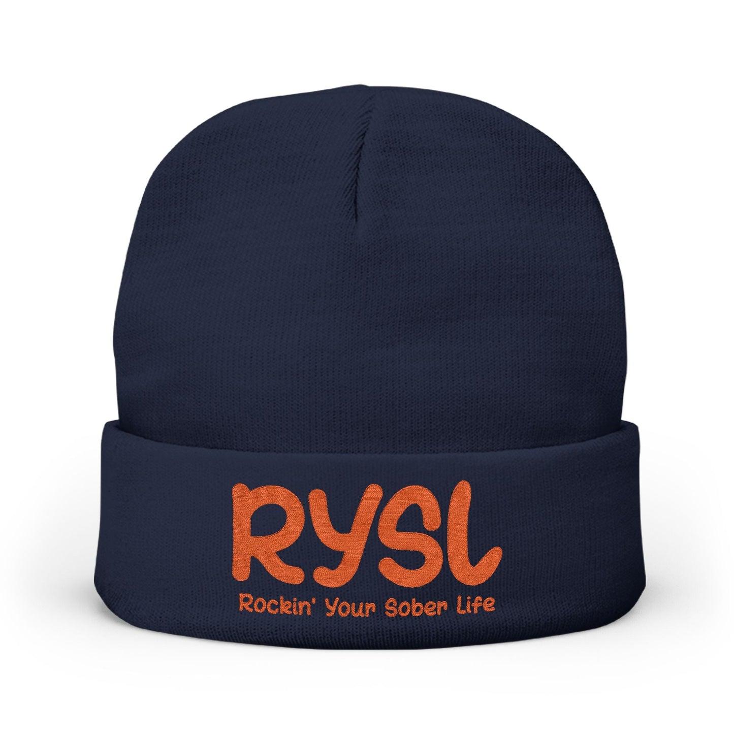 Cozy RYSL Knit Beanie with Embroidery (Teal)
