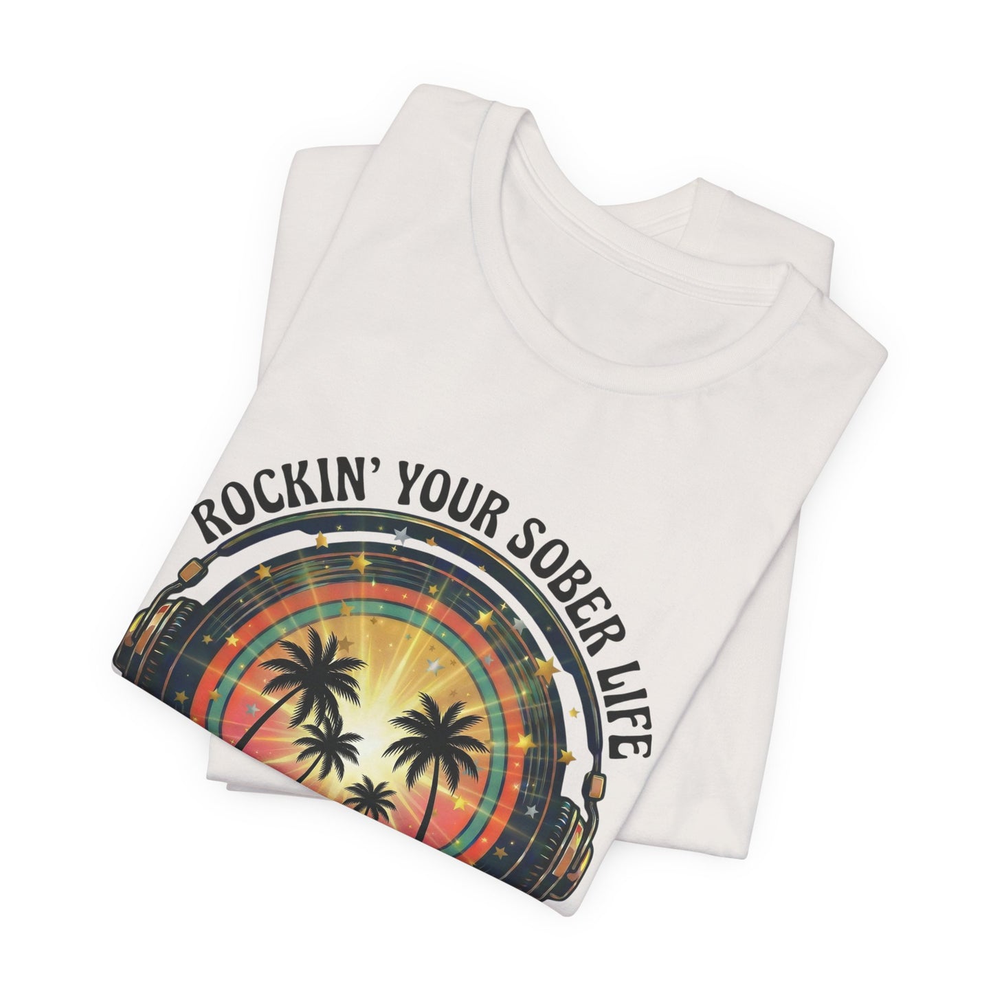 Rockin' Your Sober Life - Sunset & Palm Trees Edition | Vintage Vinyl Design