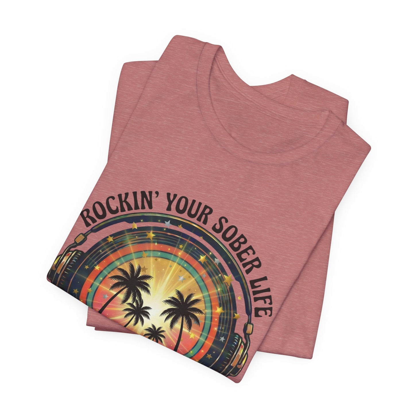 Rockin' Your Sober Life - Sunset & Palm Trees Edition | Vintage Vinyl Design
