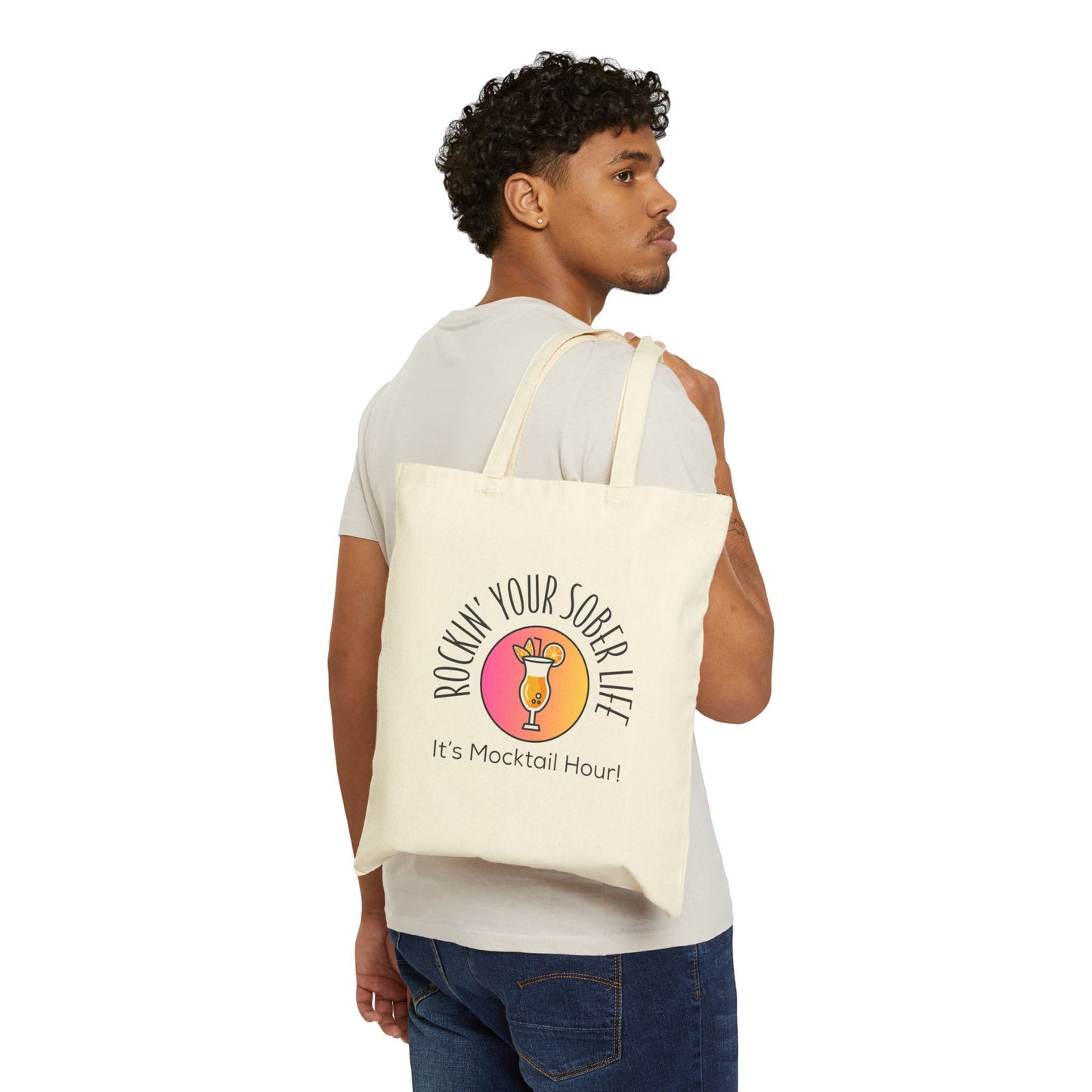 Mocktail Hour Cotton Canvas Tote Bag  (Sunset)