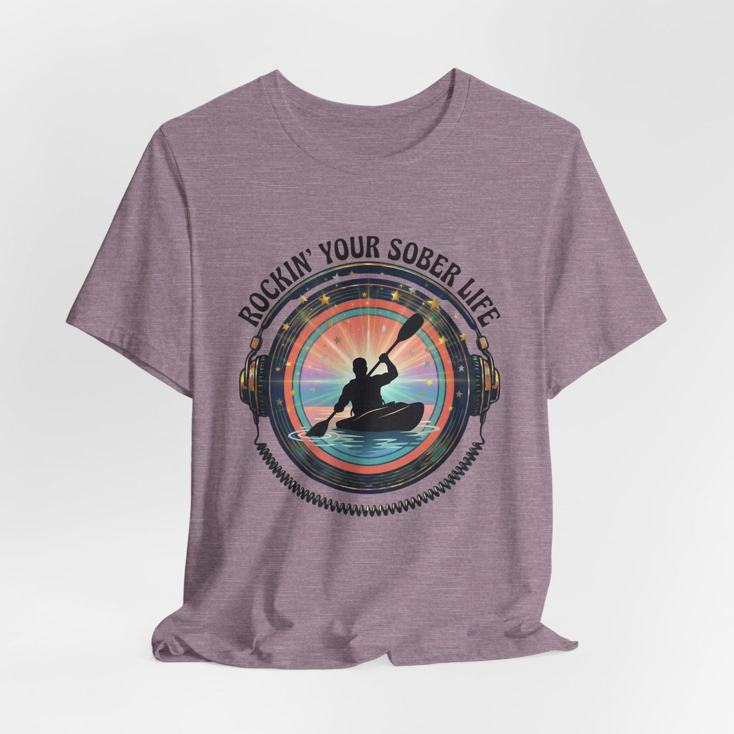 Rockin' Your Sober Life - Men's Kayaking Edition | Sunset Vinyl Design