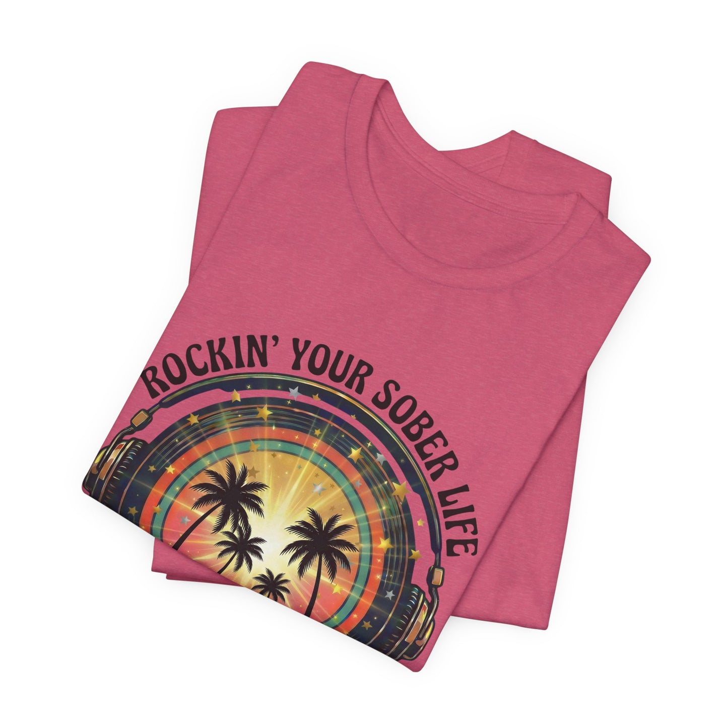 Rockin' Your Sober Life - Sunset & Palm Trees Edition | Vintage Vinyl Design