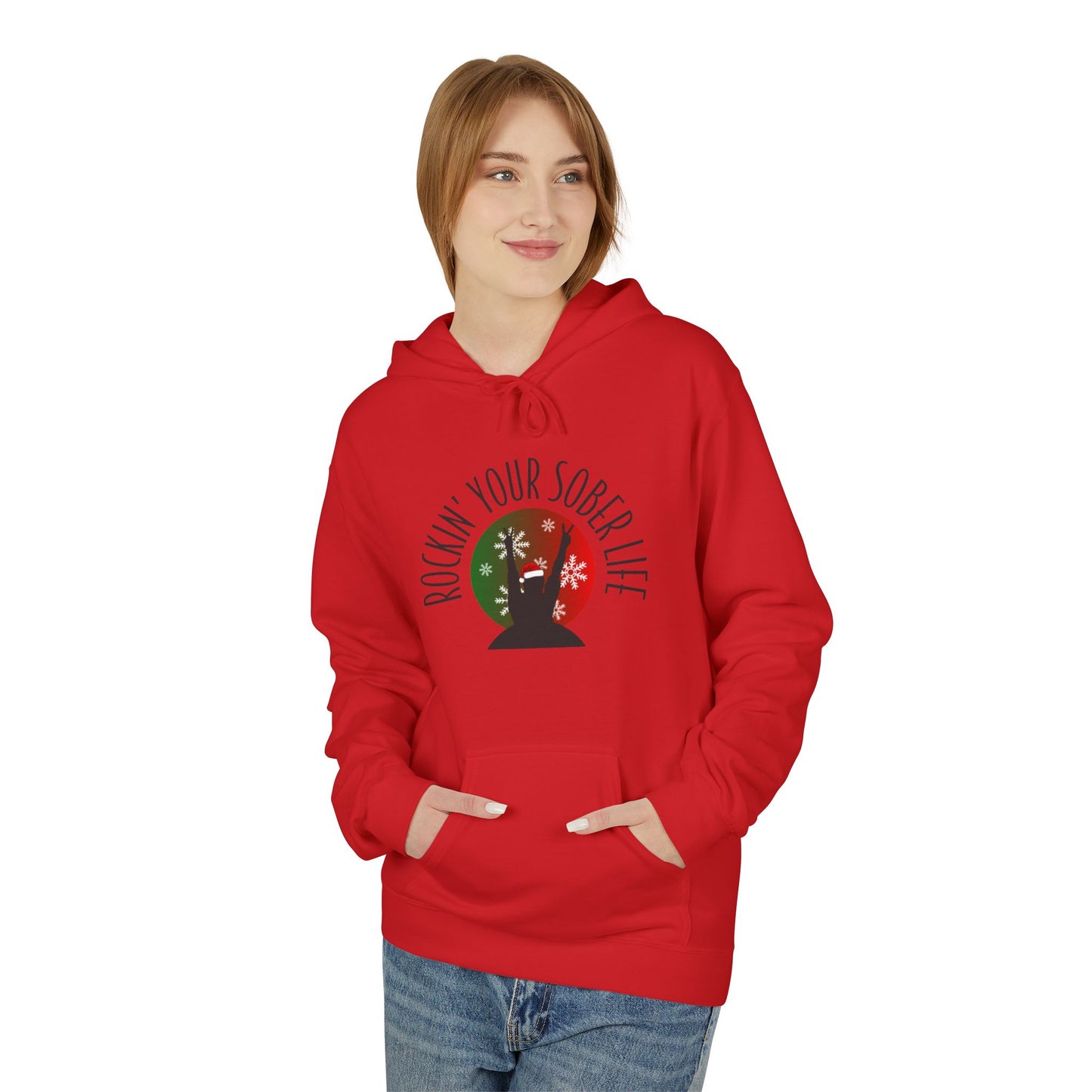 Rockin' Your Sober Life Hoodie with Snowflakes