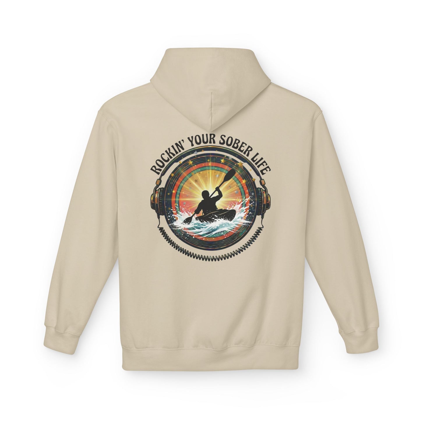 Rockin' Your Sober Life - Whitewater Kayaking Edition | Vintage Vinyl Design - Hoodie
