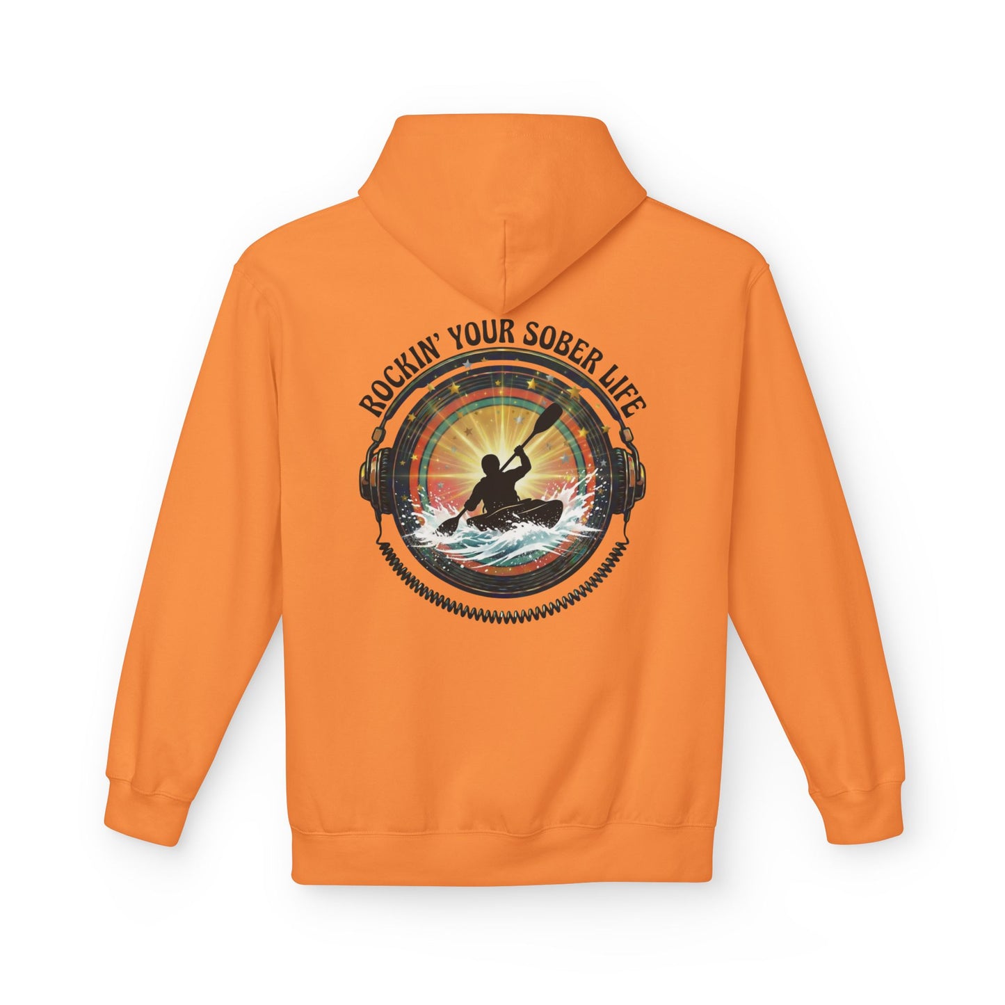 Rockin' Your Sober Life - Whitewater Kayaking Edition | Vintage Vinyl Design - Hoodie