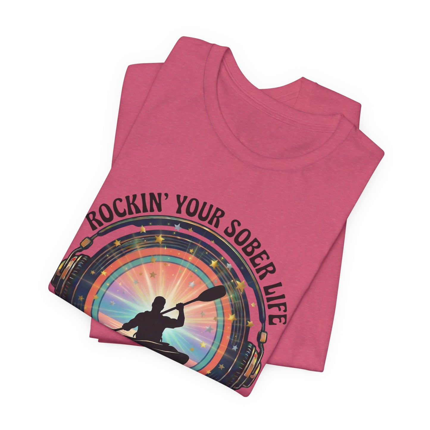 Rockin' Your Sober Life - Men's Kayaking Edition | Sunset Vinyl Design