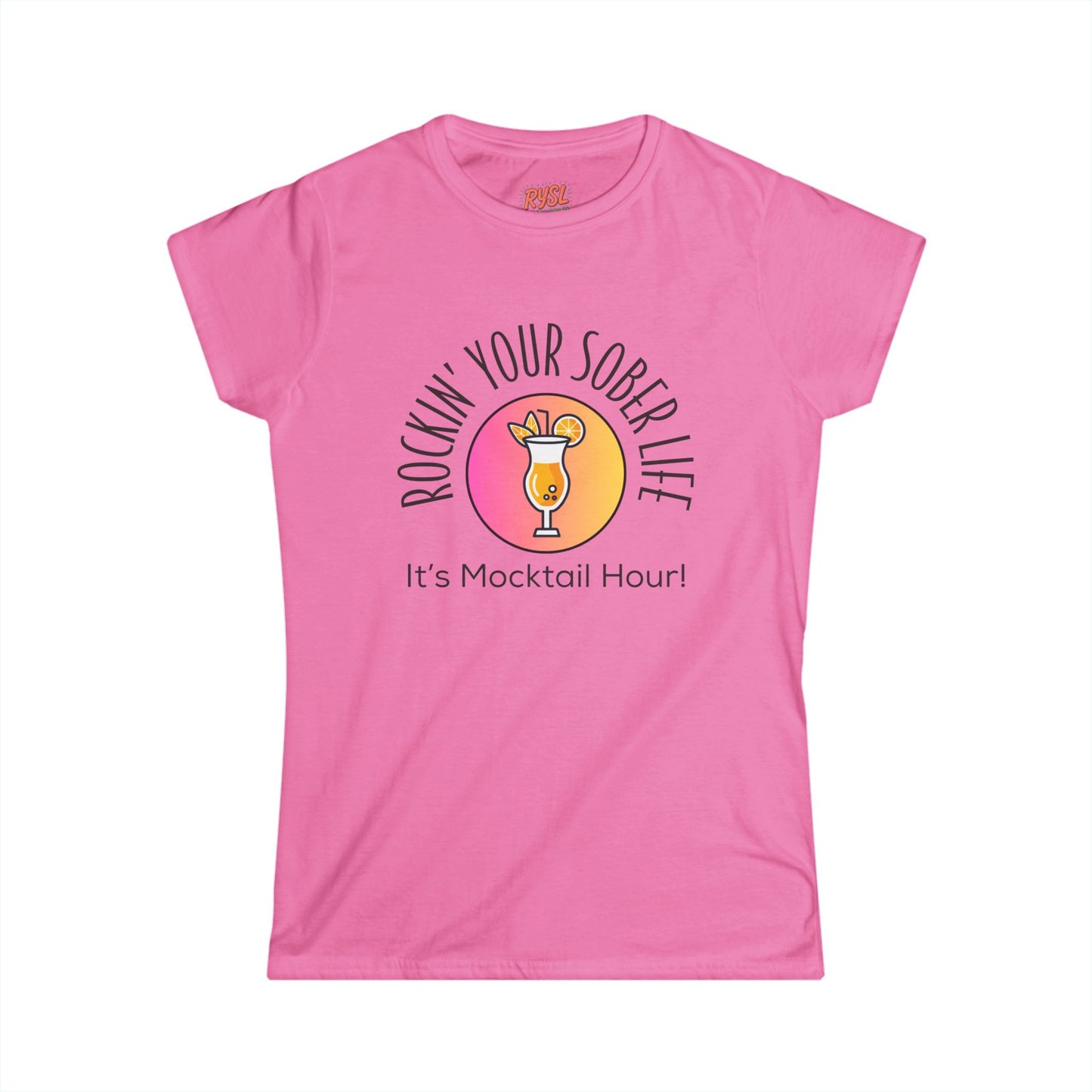 "Mocktail Hour" Women's Softstyle Tee (Sunset)