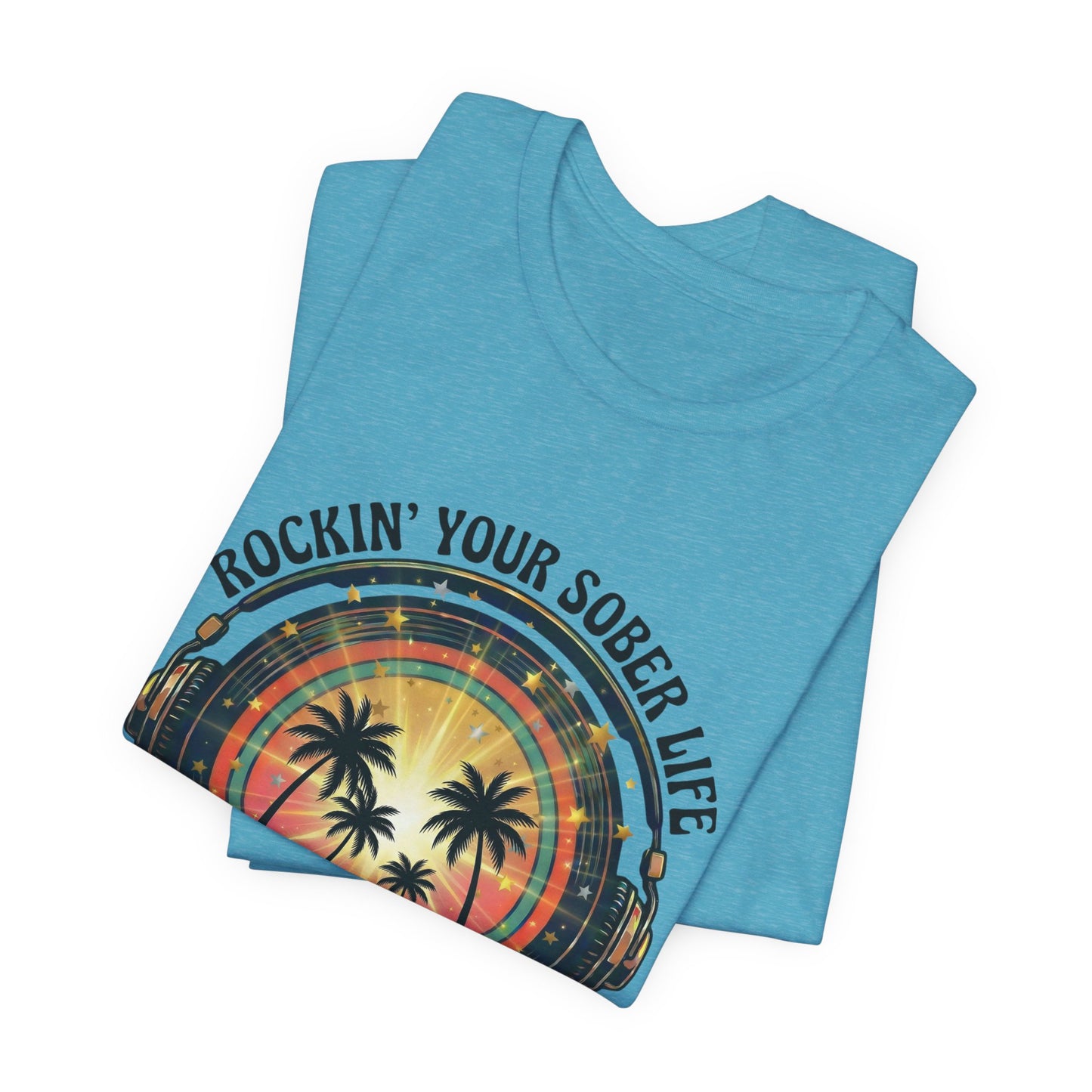 Rockin' Your Sober Life - Sunset & Palm Trees Edition | Vintage Vinyl Design