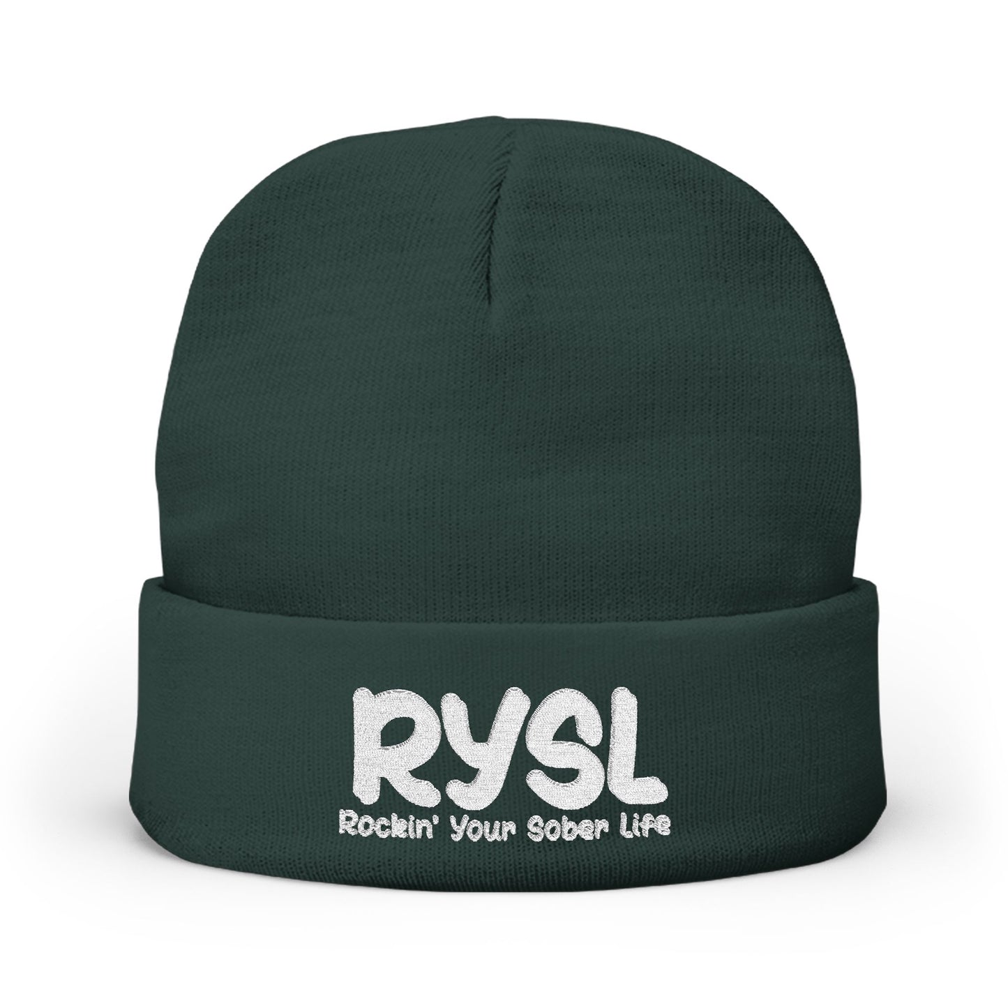 Copy of Cozy RYSL Knit Beanie with Embroidery (Teal)