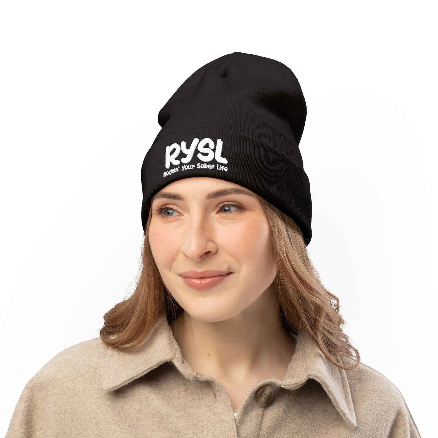 Copy of Cozy RYSL Knit Beanie with Embroidery (Teal)