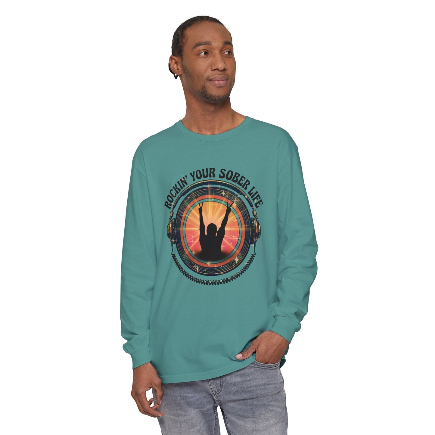 Rockin' Your Sober Life - Original Edition | Vintage Vinyl Design - LS Tee