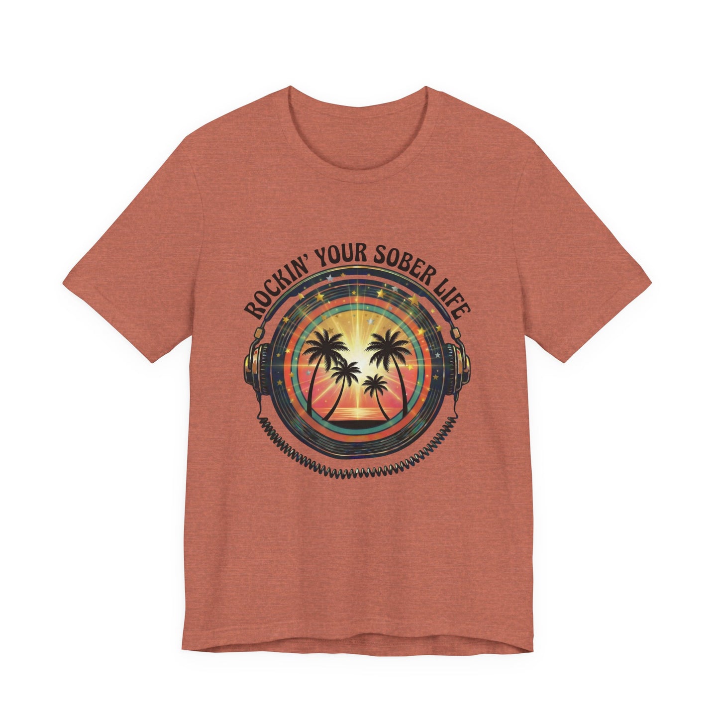 Rockin' Your Sober Life - Sunset & Palm Trees Edition | Vintage Vinyl Design
