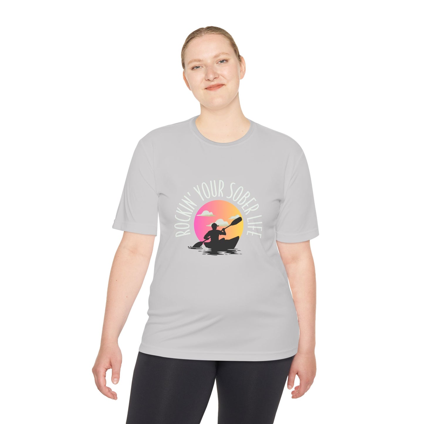 “Kayak Vibes” Unisex Moisture Wicking Tee (Sunset)