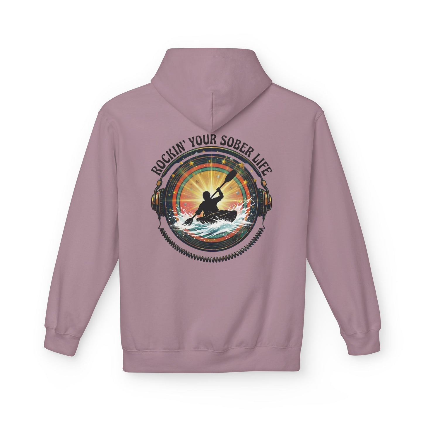 Rockin' Your Sober Life - Whitewater Kayaking Edition | Vintage Vinyl Design - Hoodie