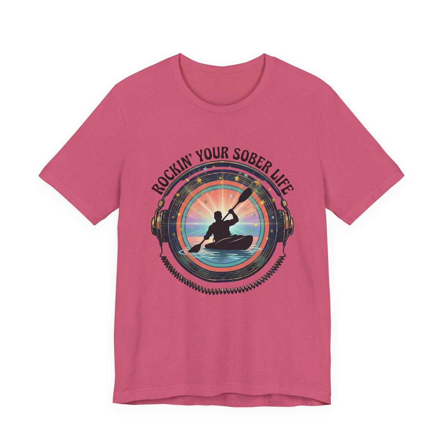 Rockin' Your Sober Life - Men's Kayaking Edition | Sunset Vinyl Design