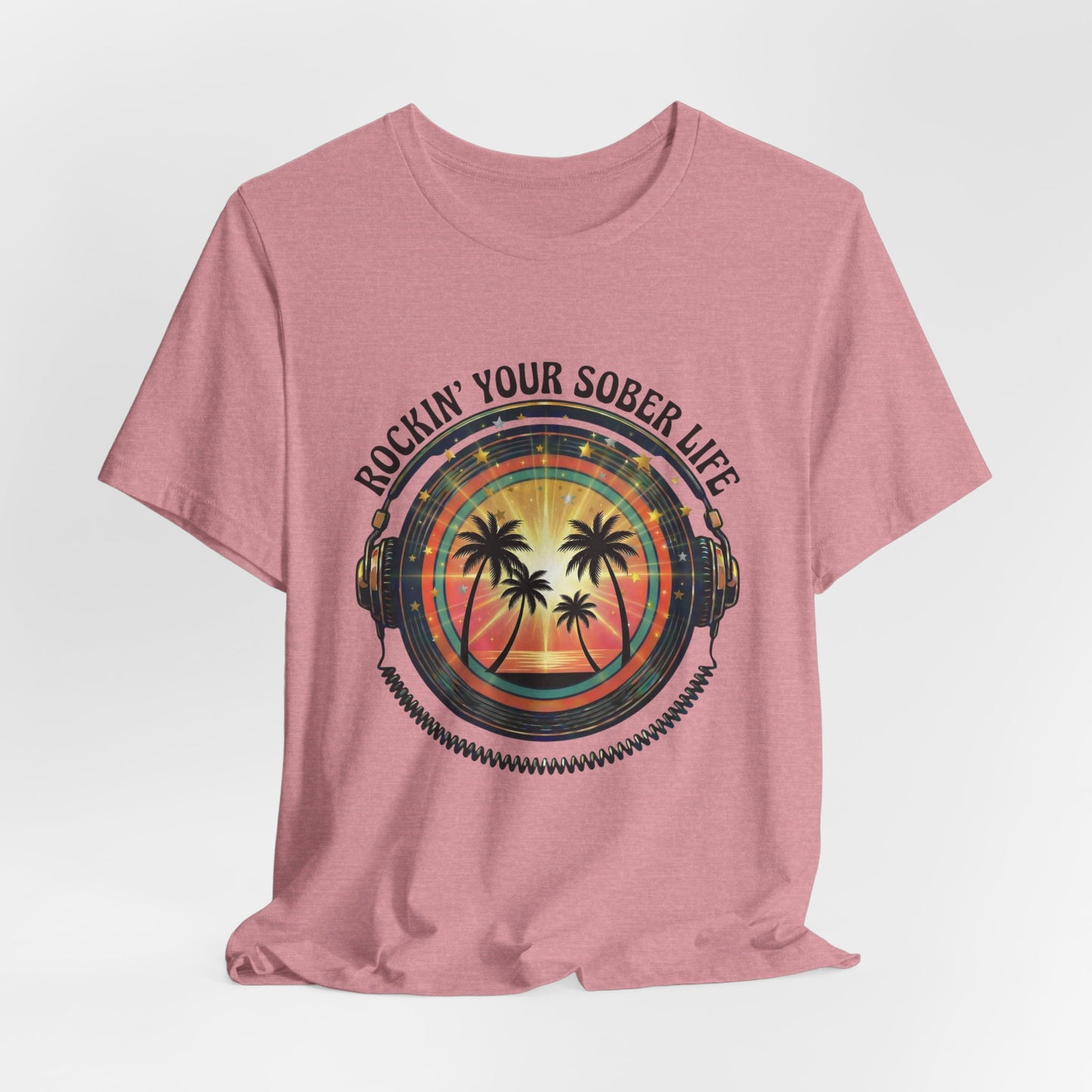 Rockin' Your Sober Life - Sunset & Palm Trees Edition | Vintage Vinyl Design