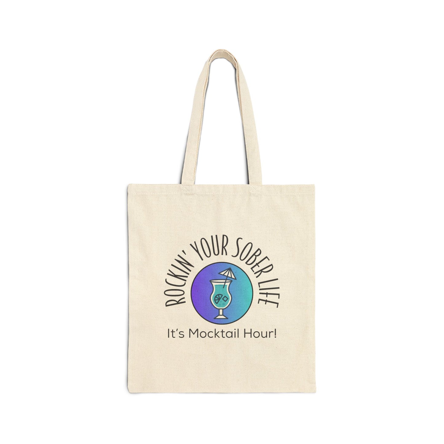 Mocktail Hour Cotton Canvas Tote Bag  (Chillwave)