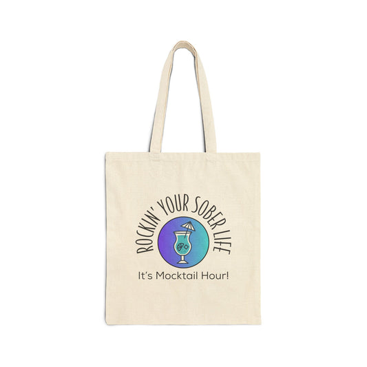 Mocktail Hour Cotton Canvas Tote Bag  (Chillwave)