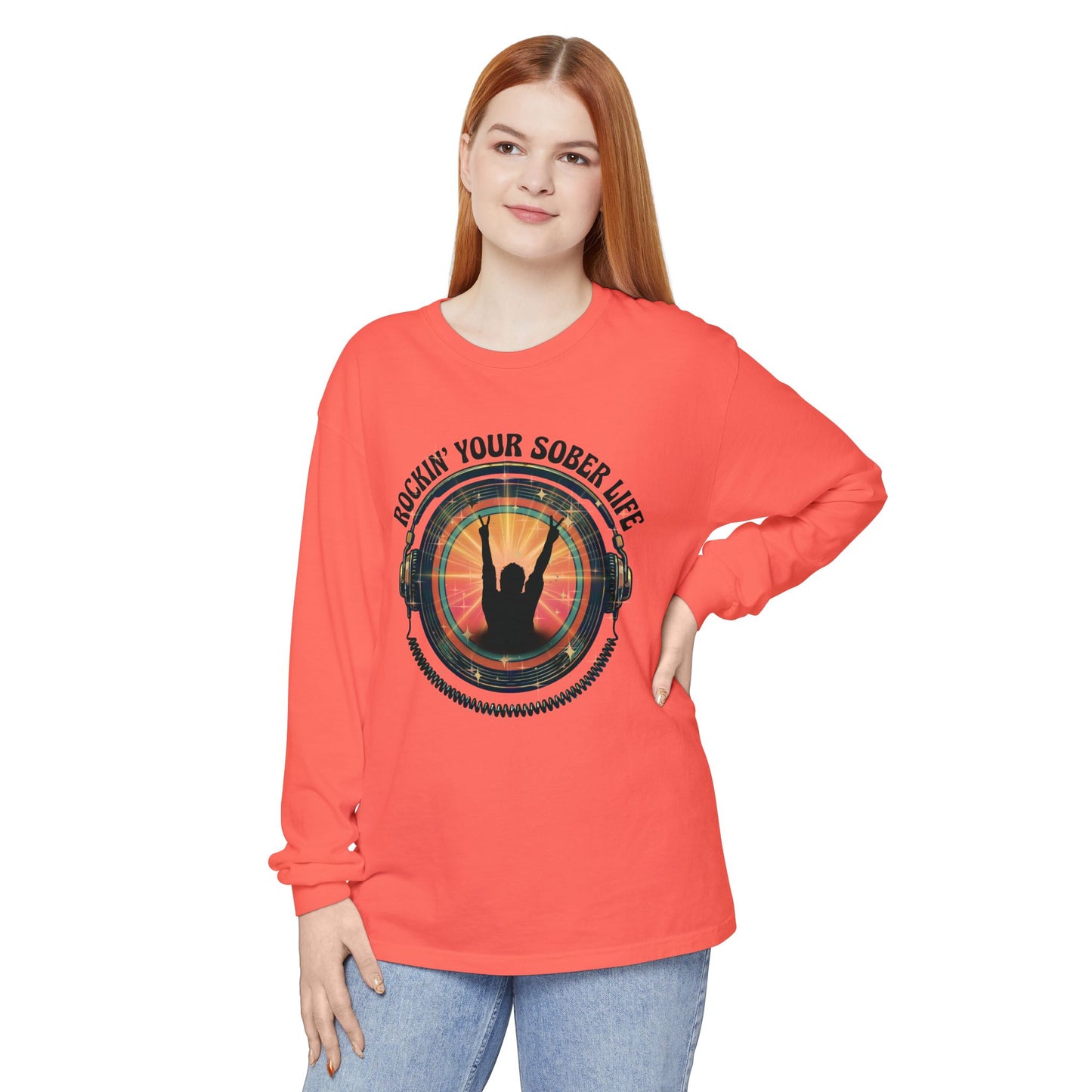 Rockin' Your Sober Life - Original Edition | Vintage Vinyl Design - LS Tee