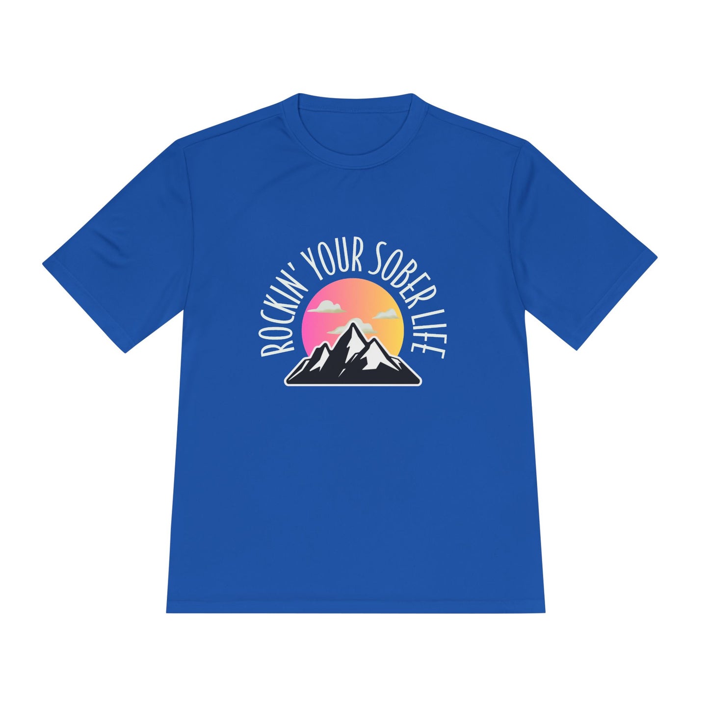 "Mountain Mindset" Unisex Moisture Wicking Tee (Pink/Orange - W)