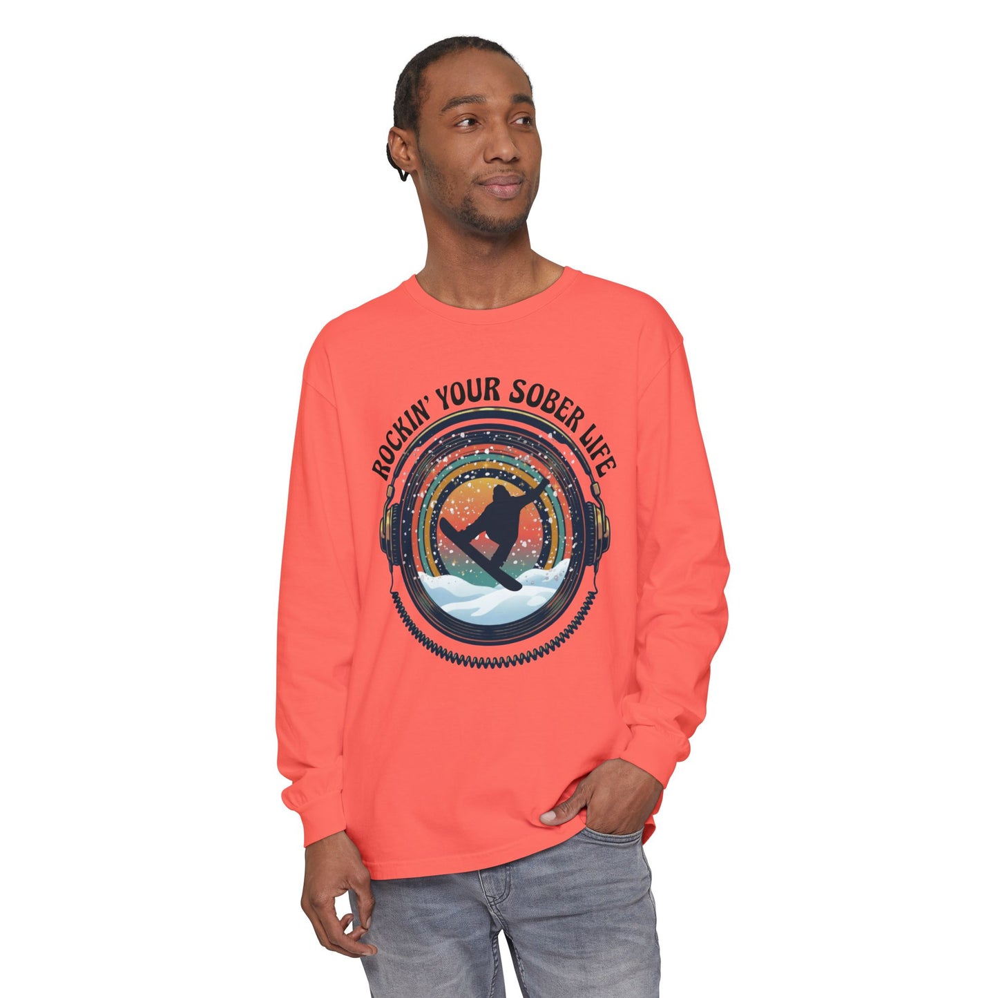 Rockin' Your Sober Life - Snowboarder Tee - LS Tee