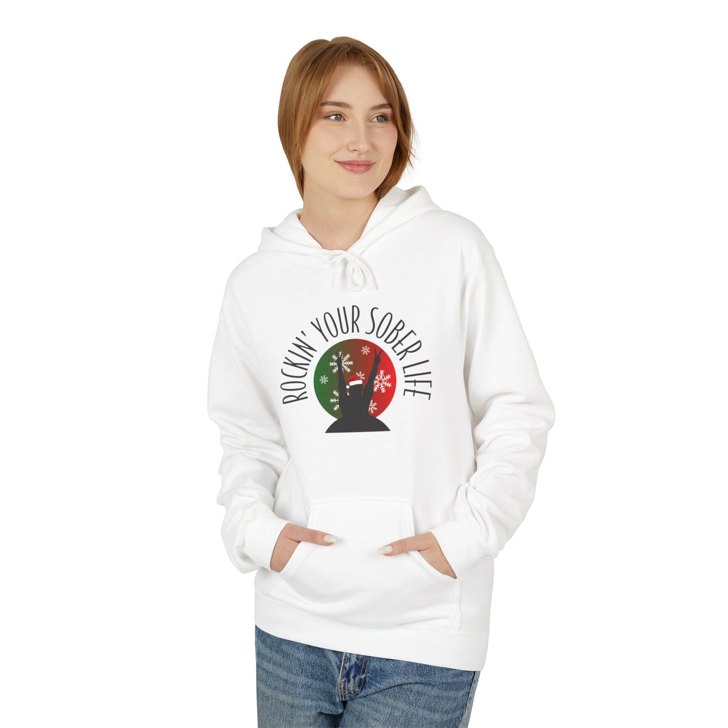 Rockin' Your Sober Life Hoodie with Snowflakes